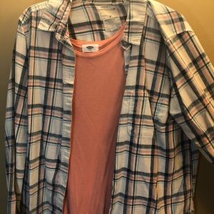 Flannel and sleeveless shirt